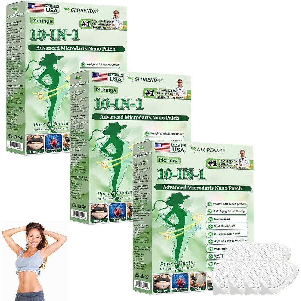 TLOPA Glorenda Moringa advanced nano microdarts patch retail boxes packaging front view