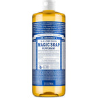 Dr. Bronner's Peppermint Pure Castile Liquid Soap front view bottle