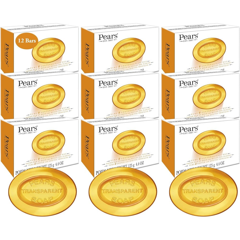 Pears Pure and Gentle glycerin soap 12-pack front view