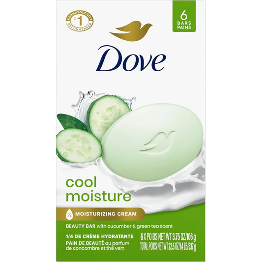 Dove Beauty Bar Cool Moisture front view 6 pack