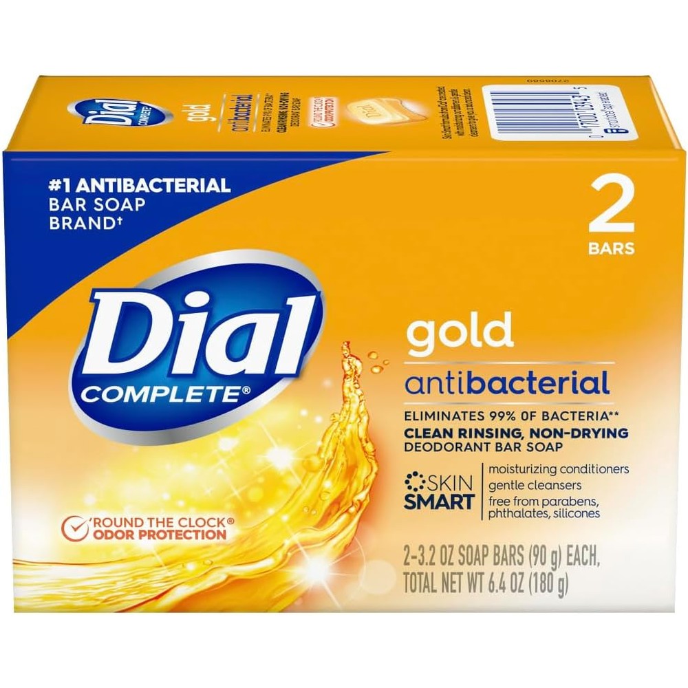 Dial Gold Antibacterial Deodorant Soap 2 pack front view