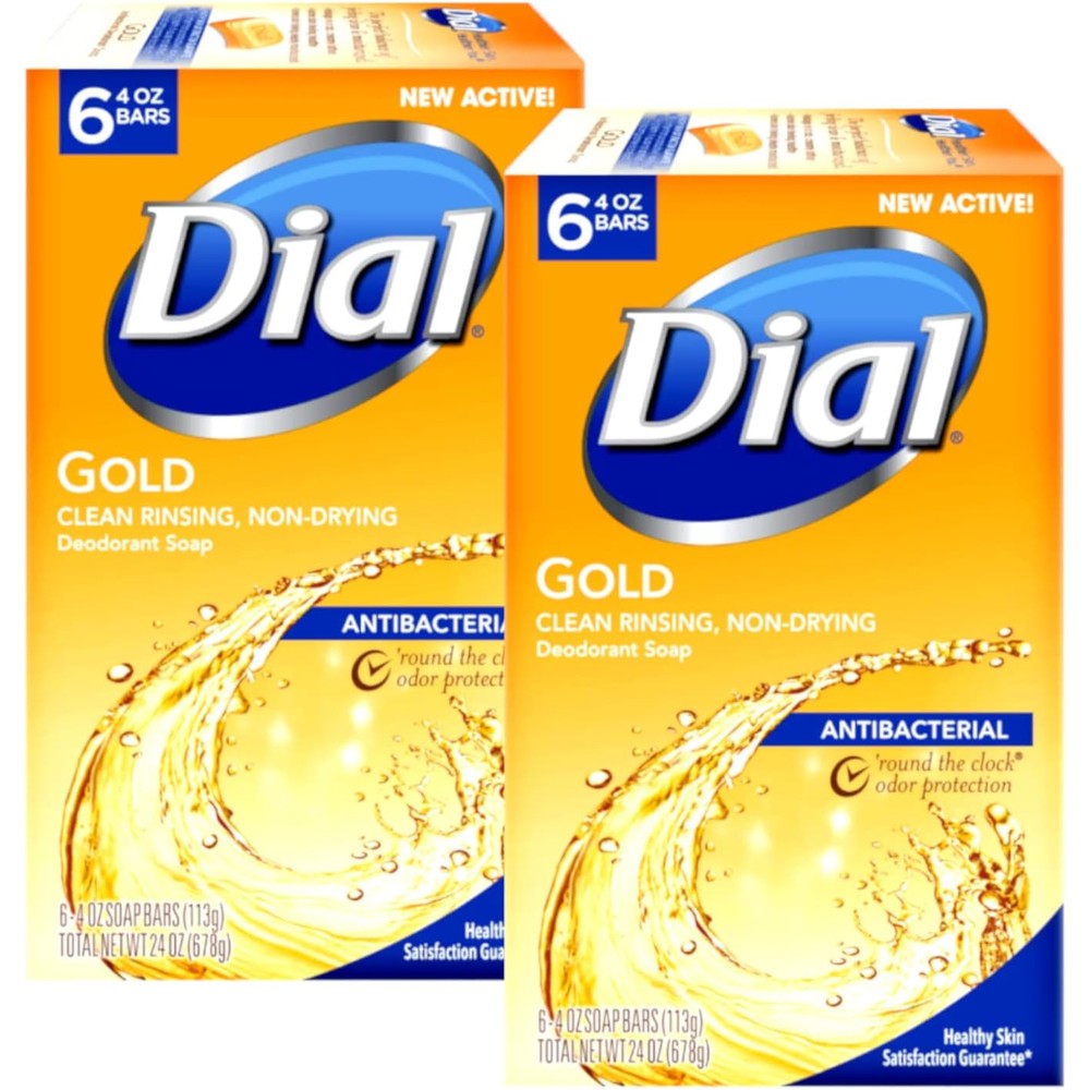 Dial Gold Antibacterial Deodorant Soap Bar front view packaging