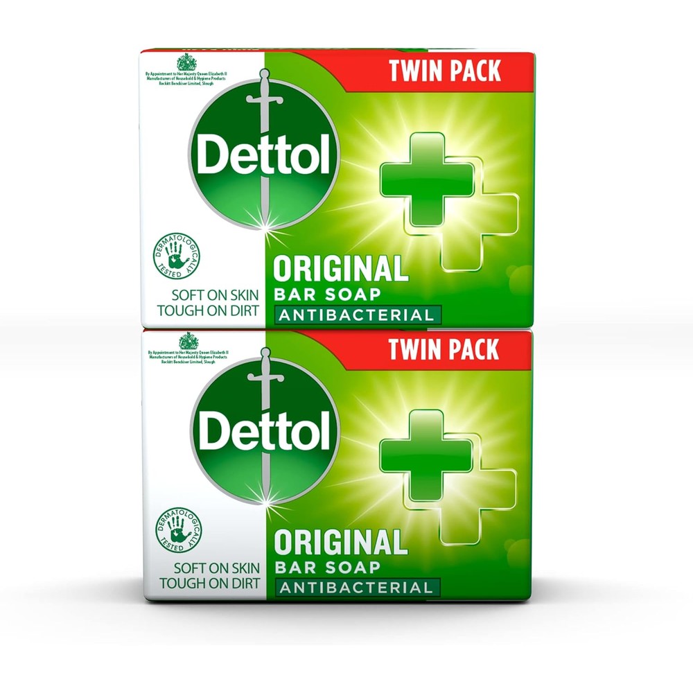 Dettol Anti Bacterial Original Soap 100g twin pack for daily germ protection