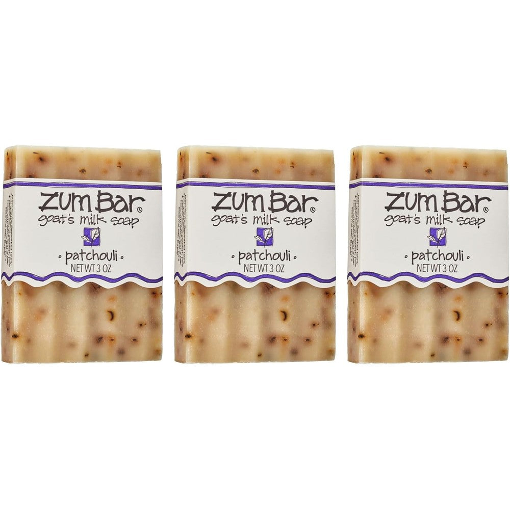 Indigo Wild Zum Bar Patchouli Goat Milk Soap 3 Pack Front View