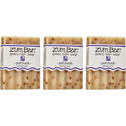 Indigo Wild Zum Bar Patchouli Goat Milk Soap 3 Pack Front View
