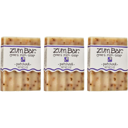 Indigo Wild Zum Bar Patchouli Goat Milk Soap 3 Pack Front View