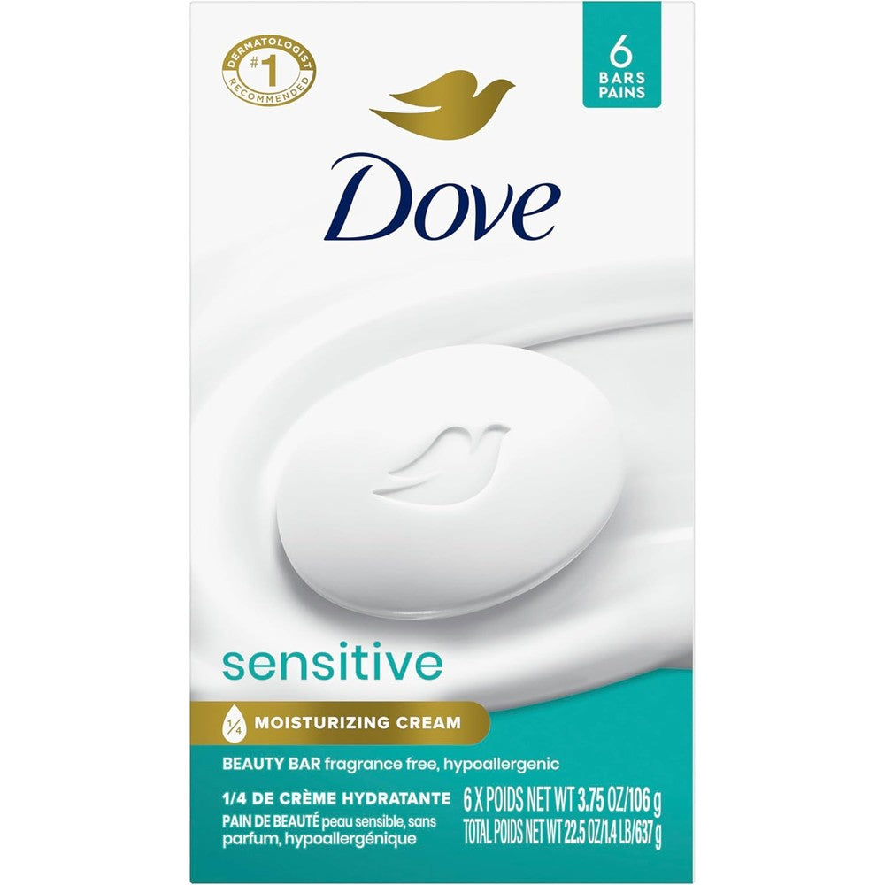 Dove Beauty Bar Sensitive Skin 6 pack front view