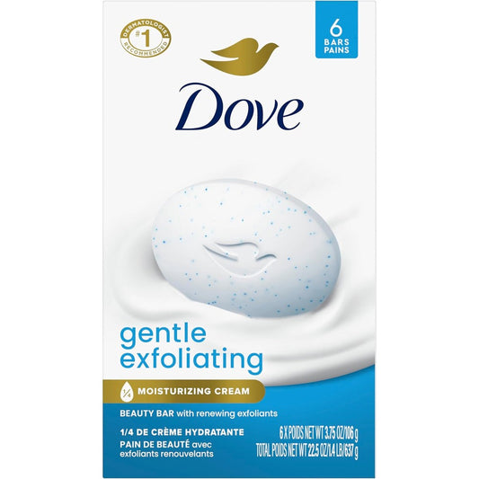 Dove Gentle Exfoliating Beauty Bar 6 Pack front view