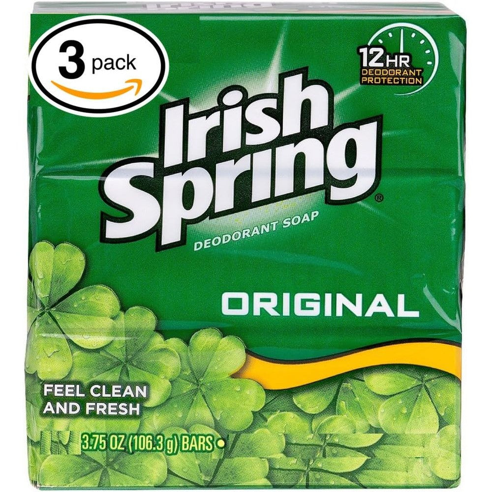 Irish Spring Original Scent Bar Soap 3 pack front view