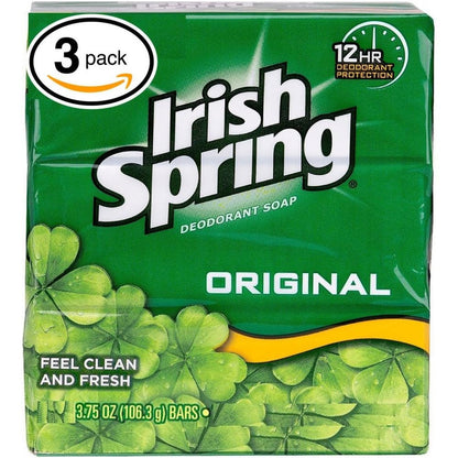 Irish Spring Original Scent Bar Soap 3 pack front view
