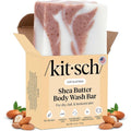 Kitsch shea butter exfoliating body wash bar front view packaging