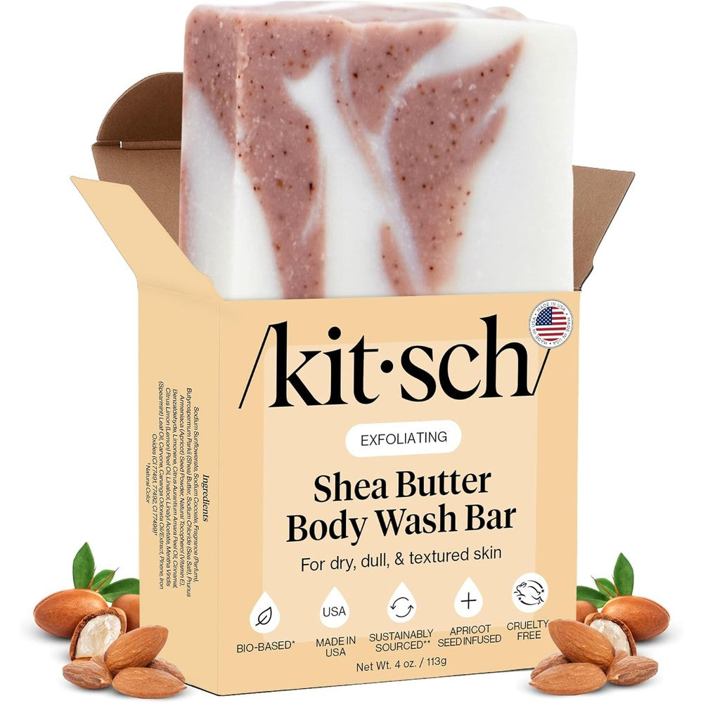 Kitsch Shea Butter Exfoliating Body Wash Bar front view packaging
