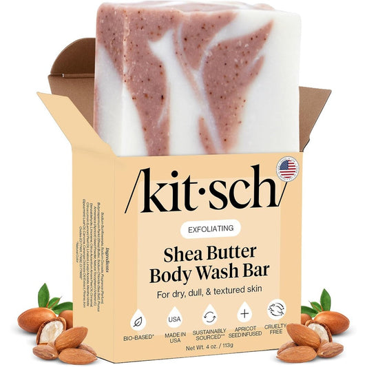 Kitsch Shea Butter Exfoliating Body Wash Bar front view packaging