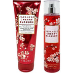 Bath And Body Works Japanese Cherry Blossom 2 Piece Set front view showcasing full size bottles.
