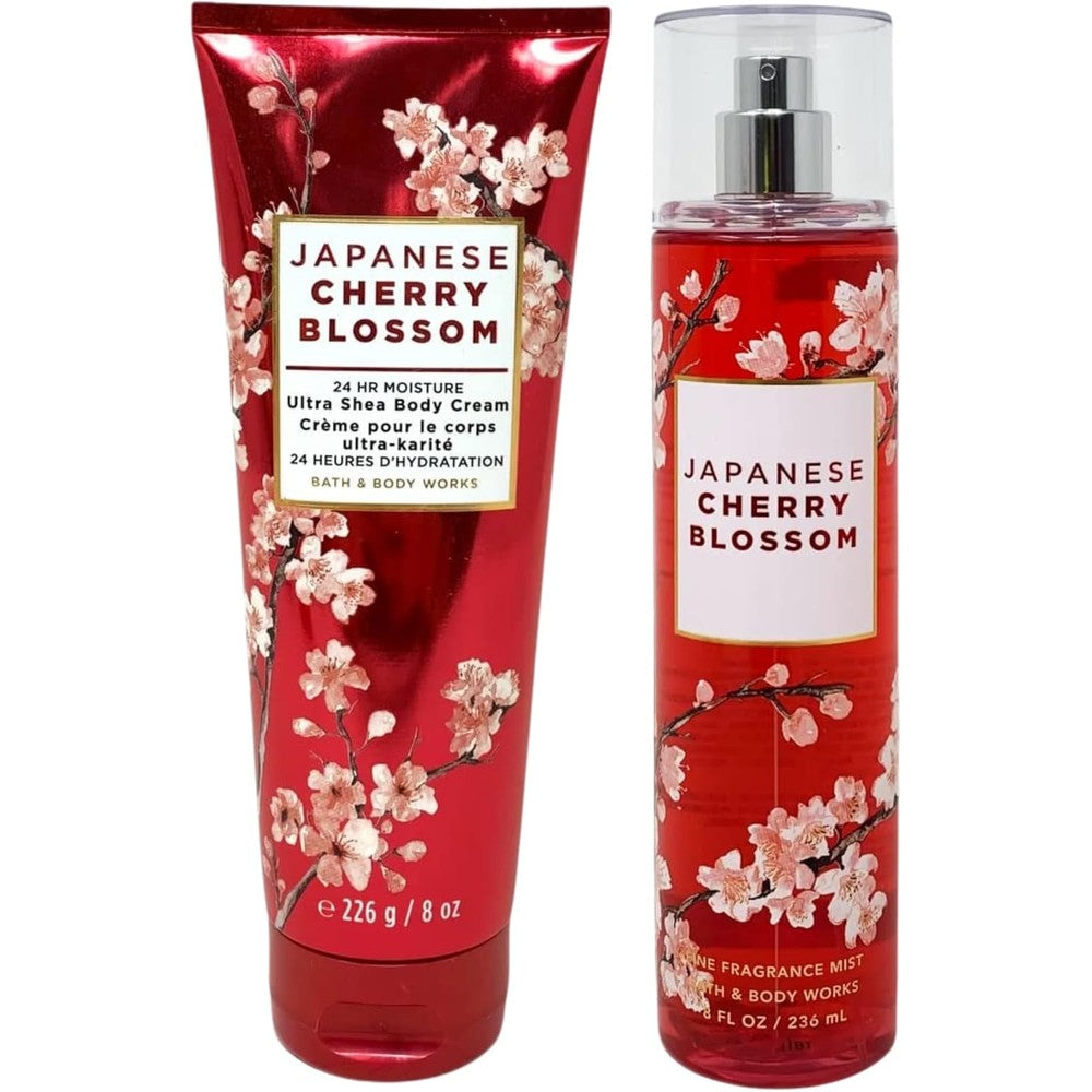 Bath and Body Works Japanese Cherry Blossom 2 piece set front view