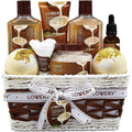 Lovery vanilla coconut home spa set front view gift basket
