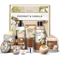 LUCOTIYA Vanilla Coconut Spa Gift Set front view showcasing packaged items and gift box