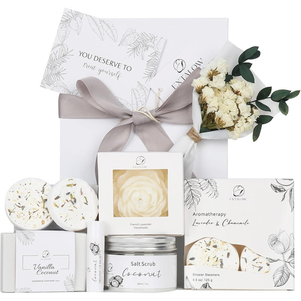 Extalow coconut and lavender spa gift set front view
