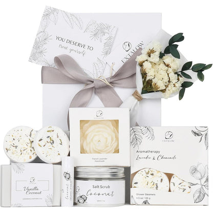 Extalow coconut and lavender spa gift set front view