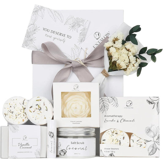 Extalow coconut and lavender spa gift set front view