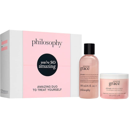 Philosophy You're So Amazing Gift Set packaging front view showing shower gel and body crème