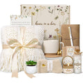 Lepiche birthday self-care package front view of ivory gift box and contents