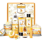 Hsoeixl bath and body gift set front view with decorative box