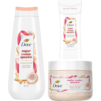 Dove Limited Edition Holiday Treats Sugar Cookie Sprinkle body wash set front view