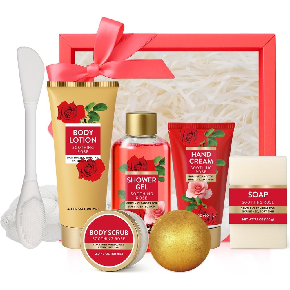 Spa Luxetique Romantic Rose 8 Piece Luxury Gift Set front view