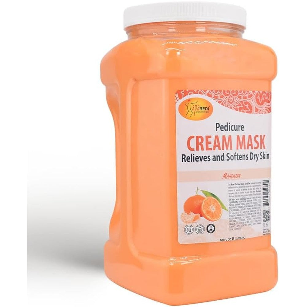 Spa Redi Body and Foot Cream Mask Mandarin 128 Ounce front view salon size container