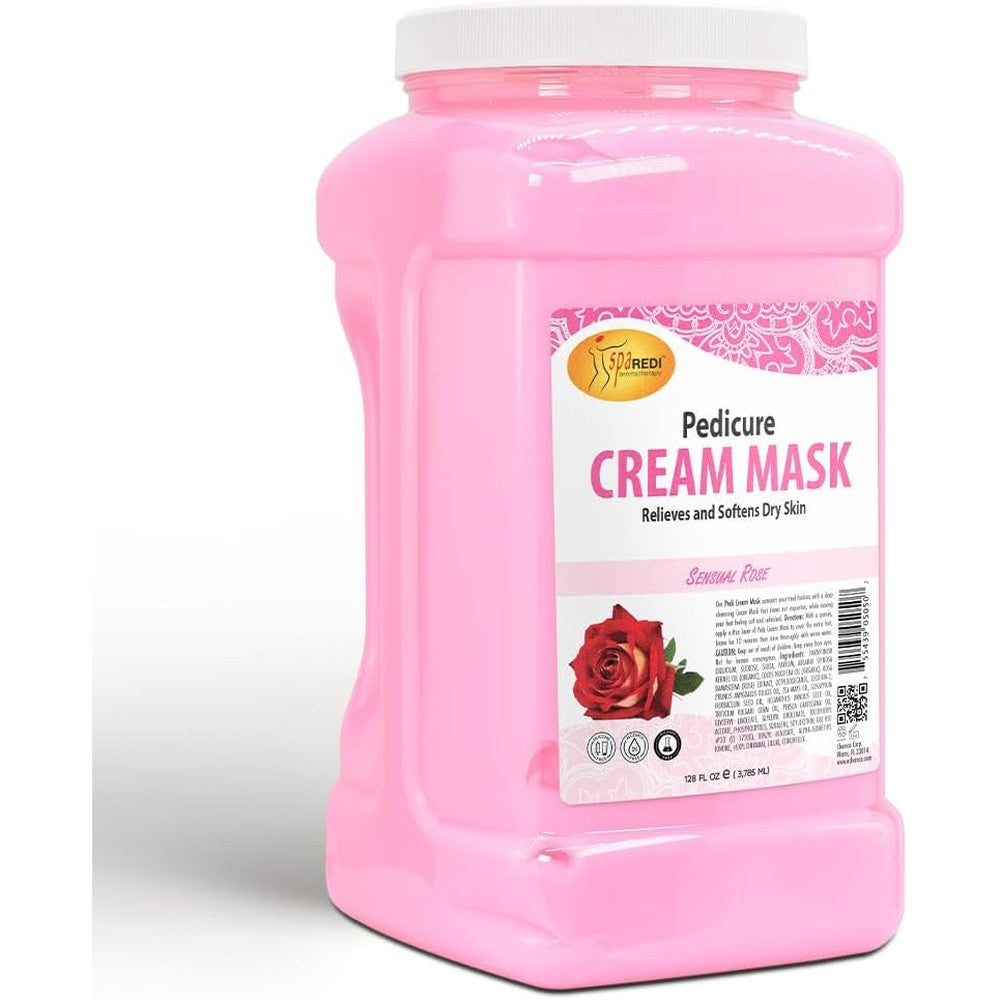 SPA REDI Sensual Rose Body and Foot Cream Mask 128 Ounce front view for professional pedicure.