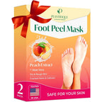 Plantifique exfoliating foot peeling mask peach front view packaging