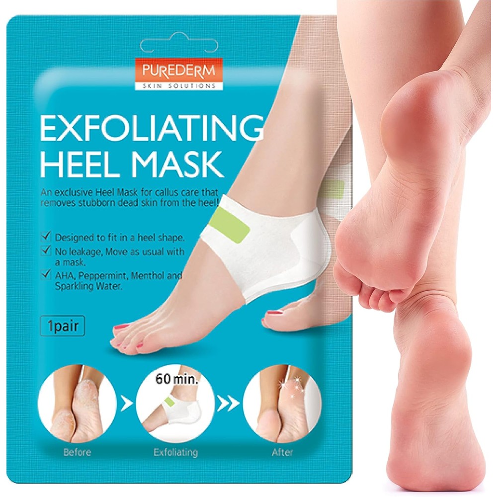 Purederm Exfoliating Heel Mask 1 Pair front packaging view
