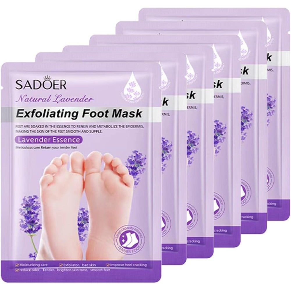 MaerWaw Foot Peel Mask 6 Pack front view lavender exfoliating treatment