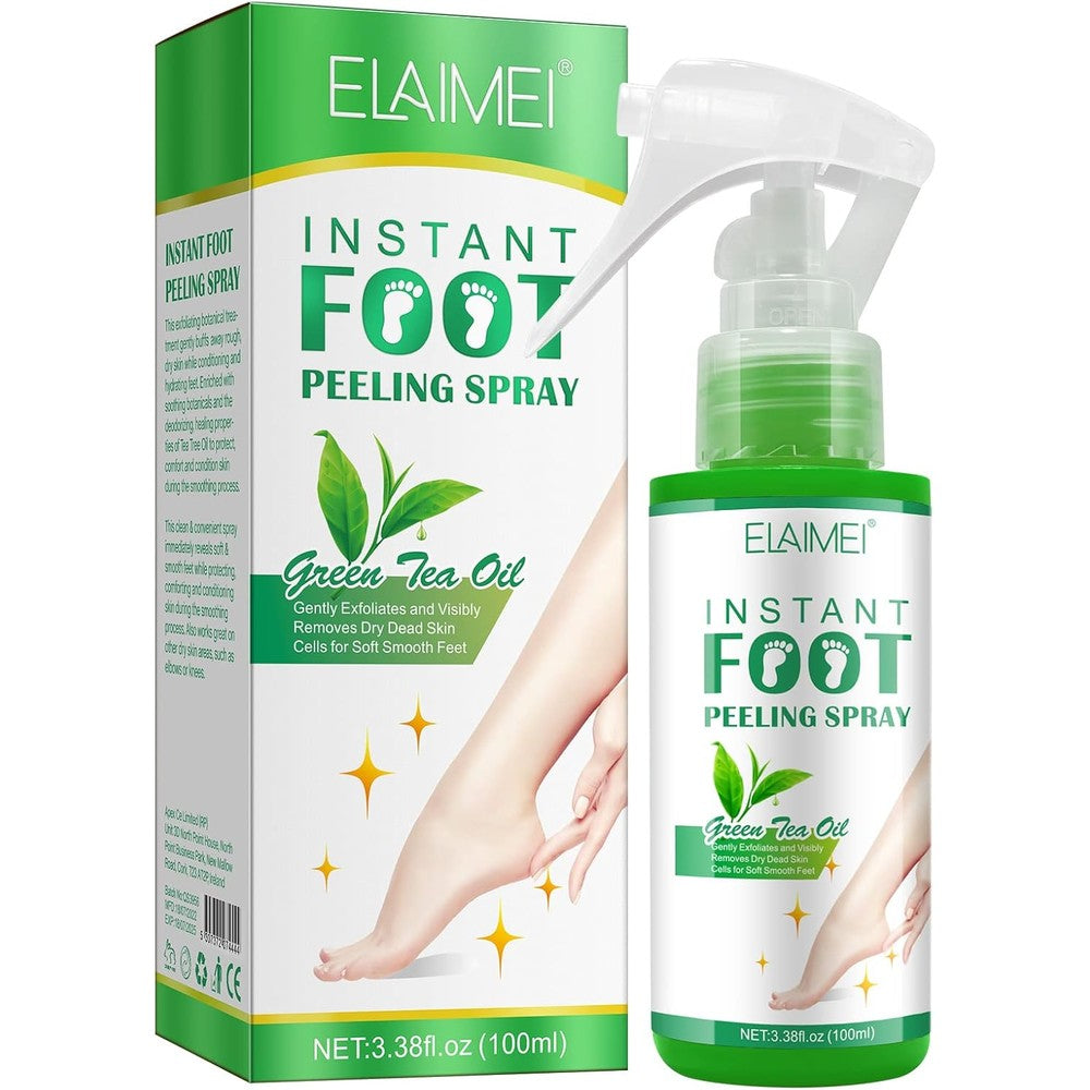 Elaimei Green Tea Hydrating Foot Peel Spray front view bottle for exfoliation