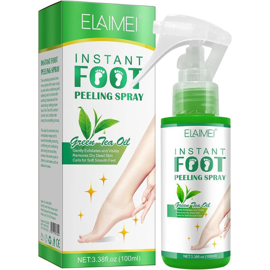 Elaimei Green Tea Hydrating Foot Peel Spray front view bottle for exfoliation