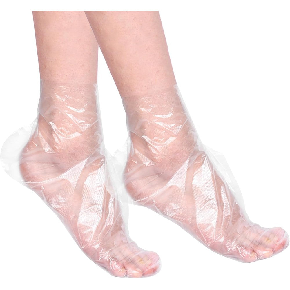 Quacc plastic disposable foot covers front view package