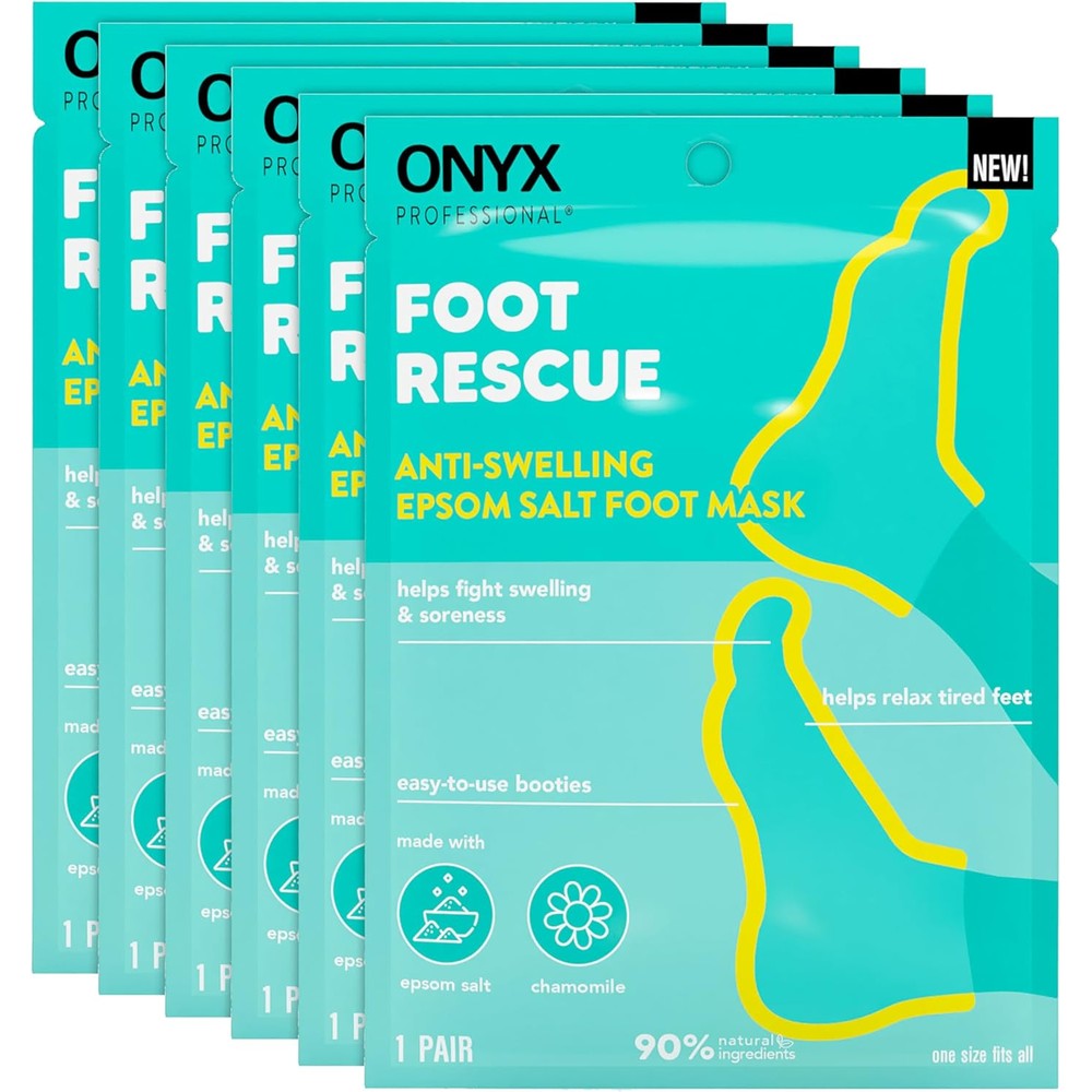 Onyx Professional Epsom Salt Foot Mask front packaging view showcasing anti swelling benefits