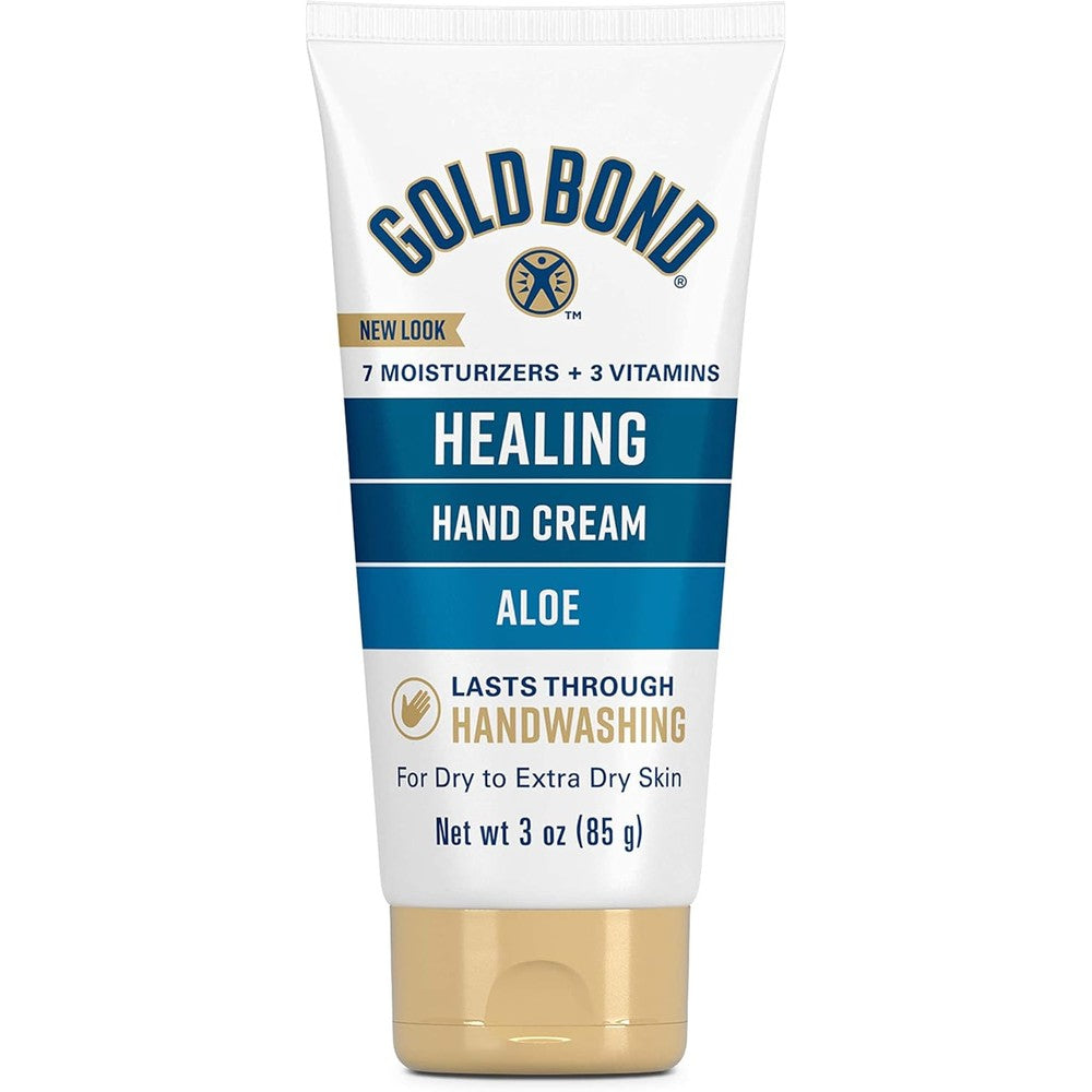 Gold Bond Ultimate Healing Hand Cream 3 Ounce tube front view for dry skin repair.