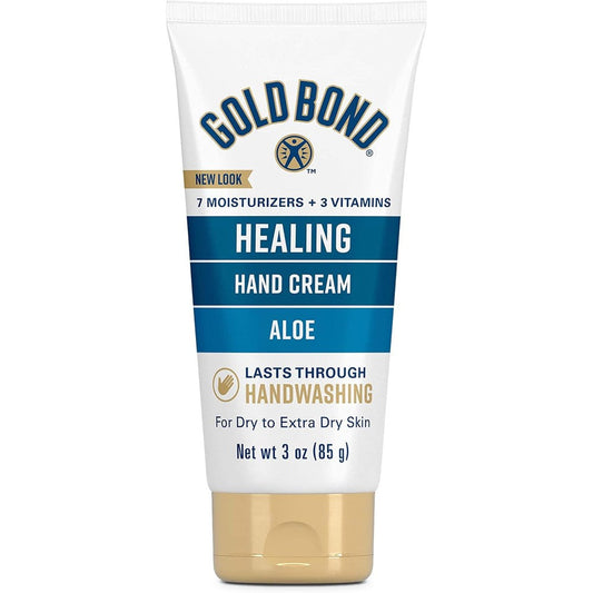 Gold Bond Ultimate Healing Hand Cream 3 Ounce tube front view for dry skin repair.
