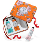 La Chatelaine Hand Cream Trio Tin Gift Set front view showing keepsake packaging