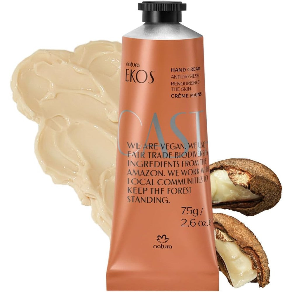 Natura Ekos Castanha Brazil Nut Hand Cream front view tube for deep hydration