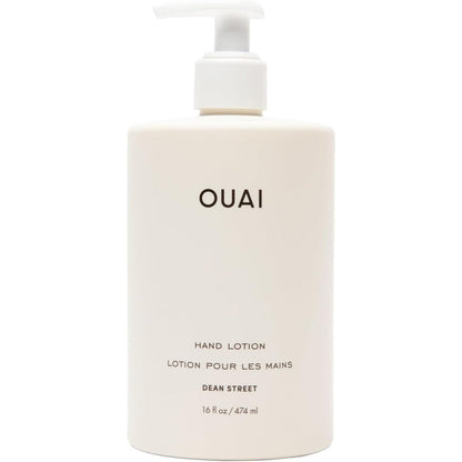 OUAI Dean Street Hand Lotion sixteen fluid ounce front view showing clean white bottle styling