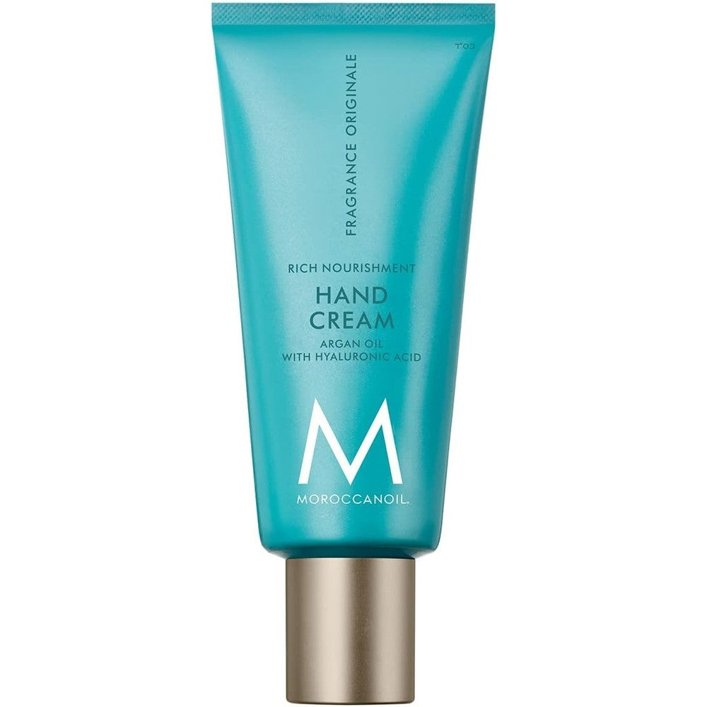 Moroccanoil Hand Cream Fragrance Originale 40ml front view of the luxury packaging tube.