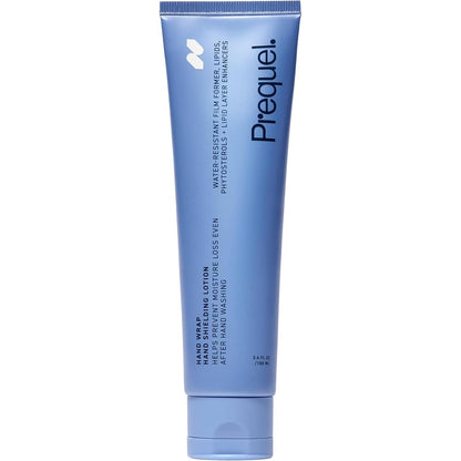 Prequel Skin Hand Wrap shielding lotion front packaging tube showing product name.