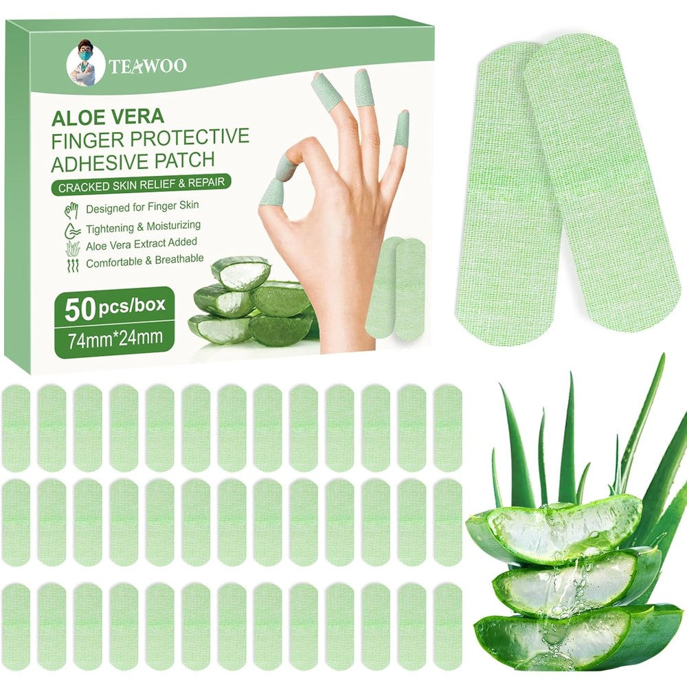 TEAWOO aloe vera cracked hands treatment patches 50 count front packaging view