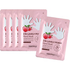 Tonymoly I'm Lovely Peach Hand Mask 5 pack front view packaging