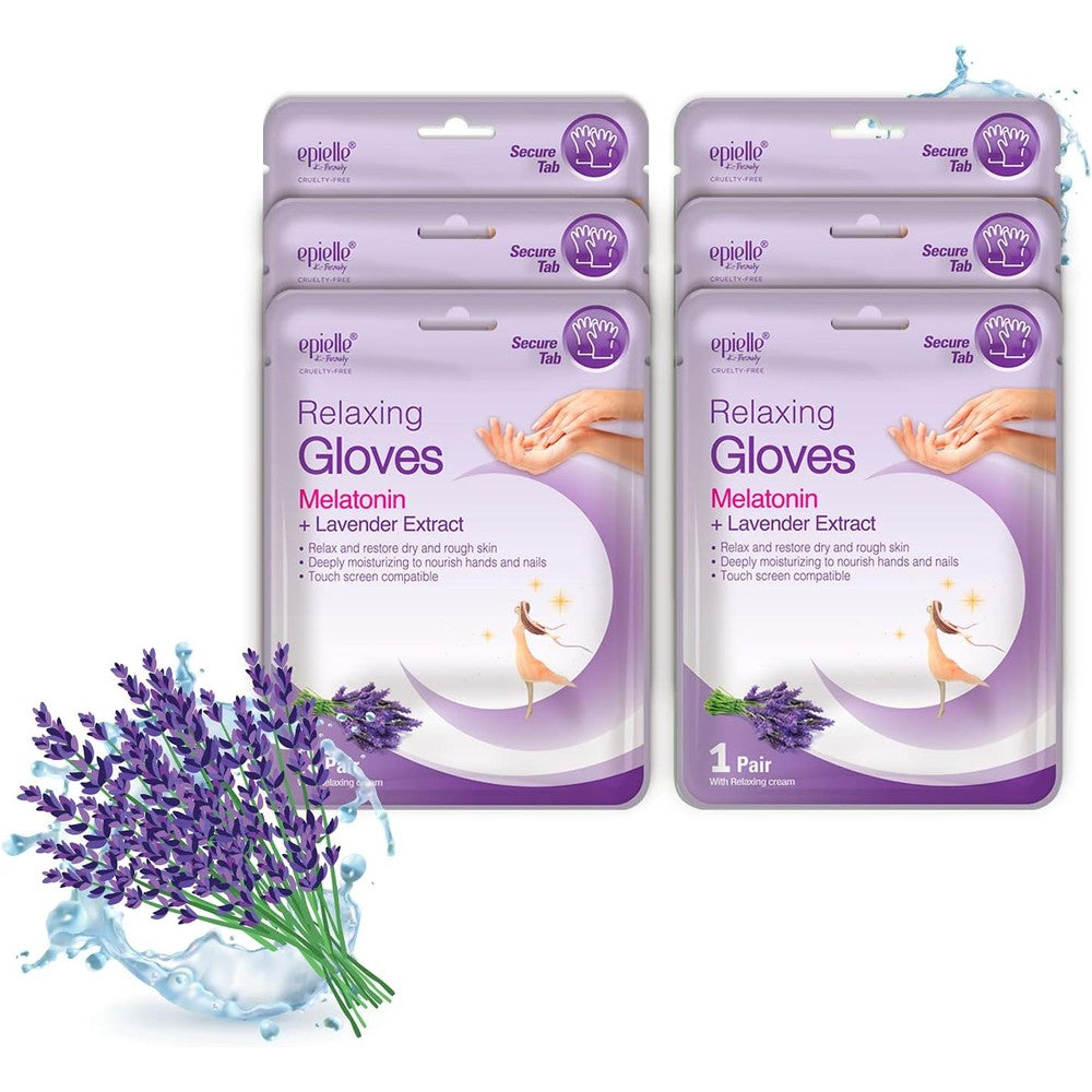 Epielle Relaxing Hand Mask lavender deep moisturizing gloves front view