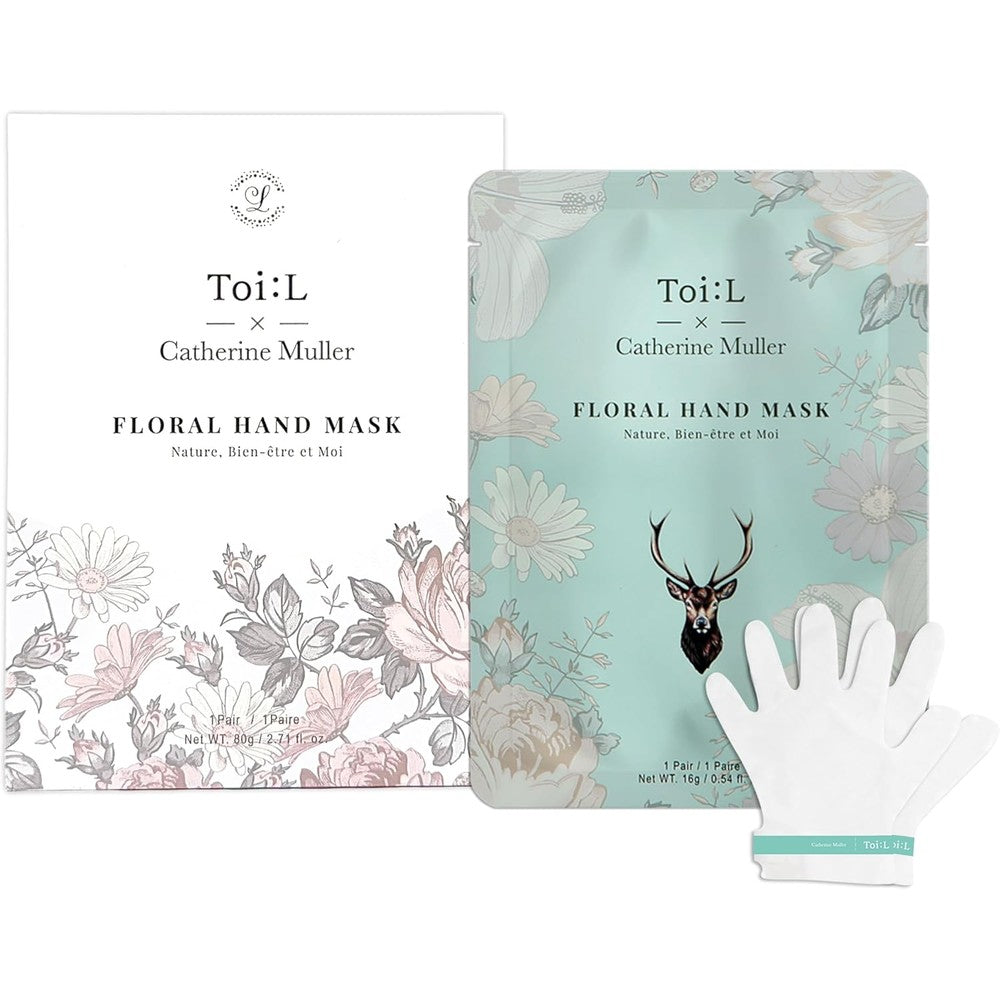 Toi:L Catherine Muller Floral Hand Mask front view package