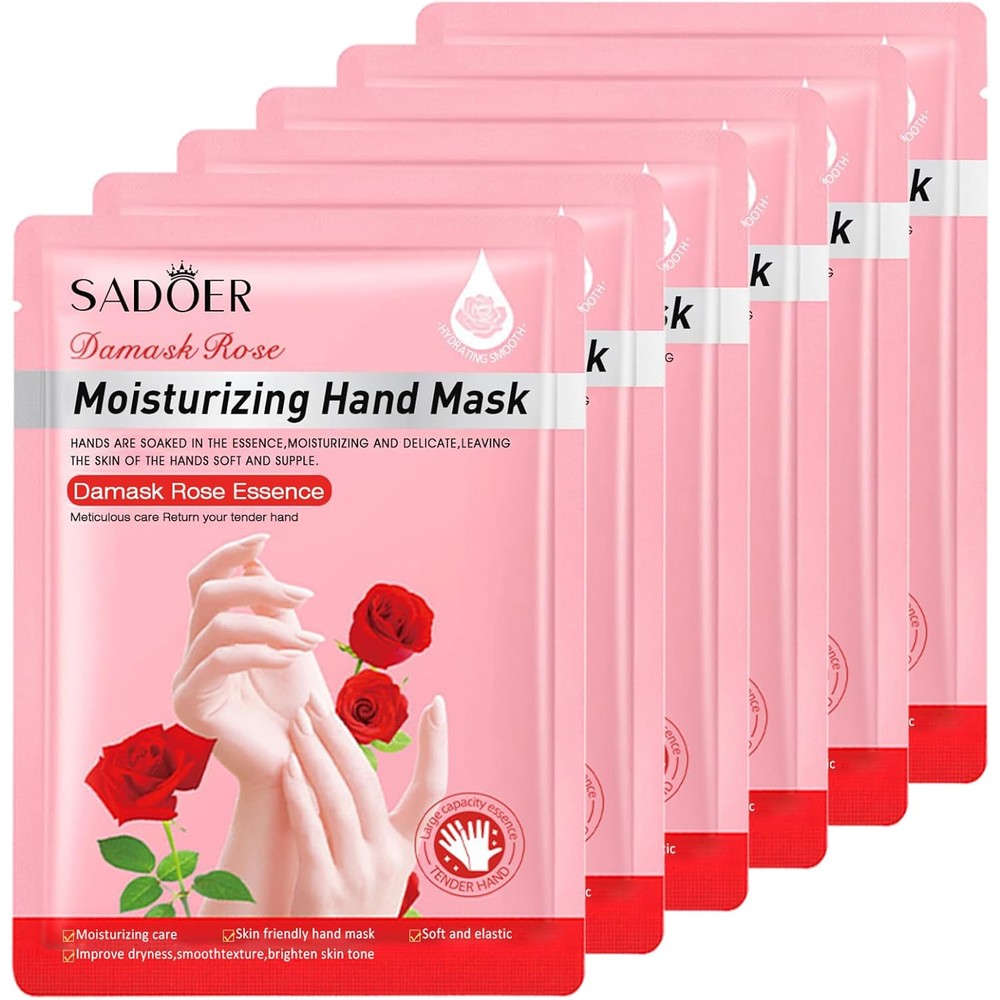 Permotary rose moisturizing hand mask gloves 6 pairs